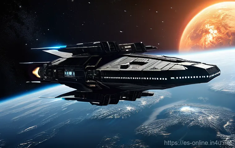 이브 온라인 경제 체계 - **Mining in a High-Risk, High-Reward Nullsec Asteroid Belt:**
    "A sturdy EVE Online mining barge,...