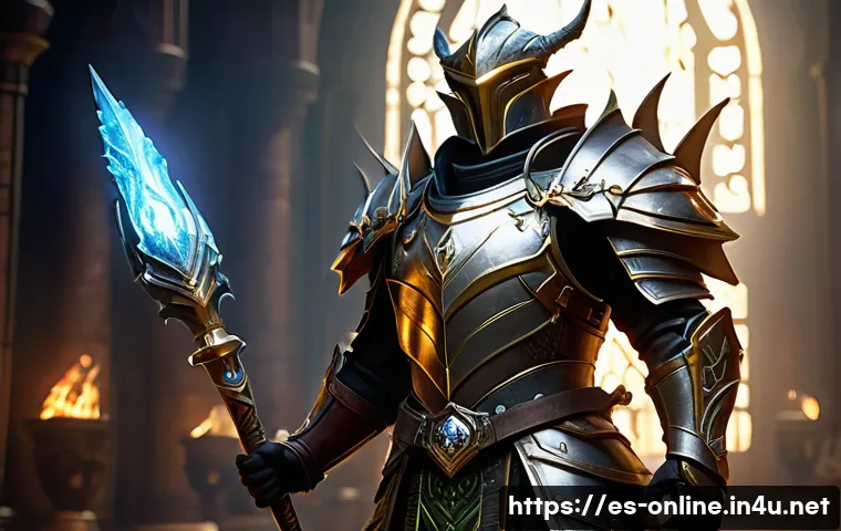 드래곤네스트 최고 데미지 빌드 - **Prompt:** A male Dragon Nest Inquisitor stands in a heroic, ready stance, clad in his intricately ...