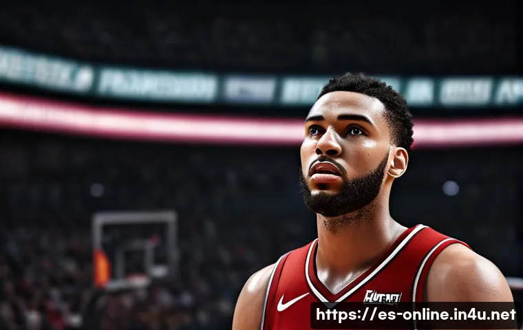 NBA 2K25 신기능 리뷰 - **Prompt 1: Hyperrealistic Player Emotion**
    A close-up, hyperrealistic and highly detailed shot ...